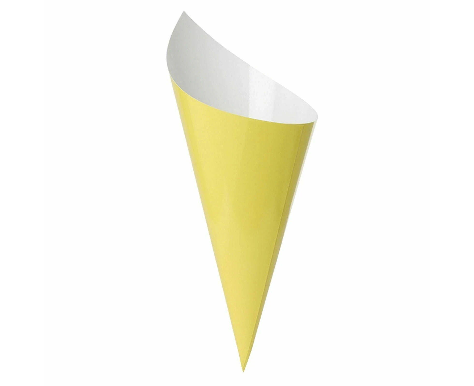 Yellow Paper Snack Cones (Pack of 10)