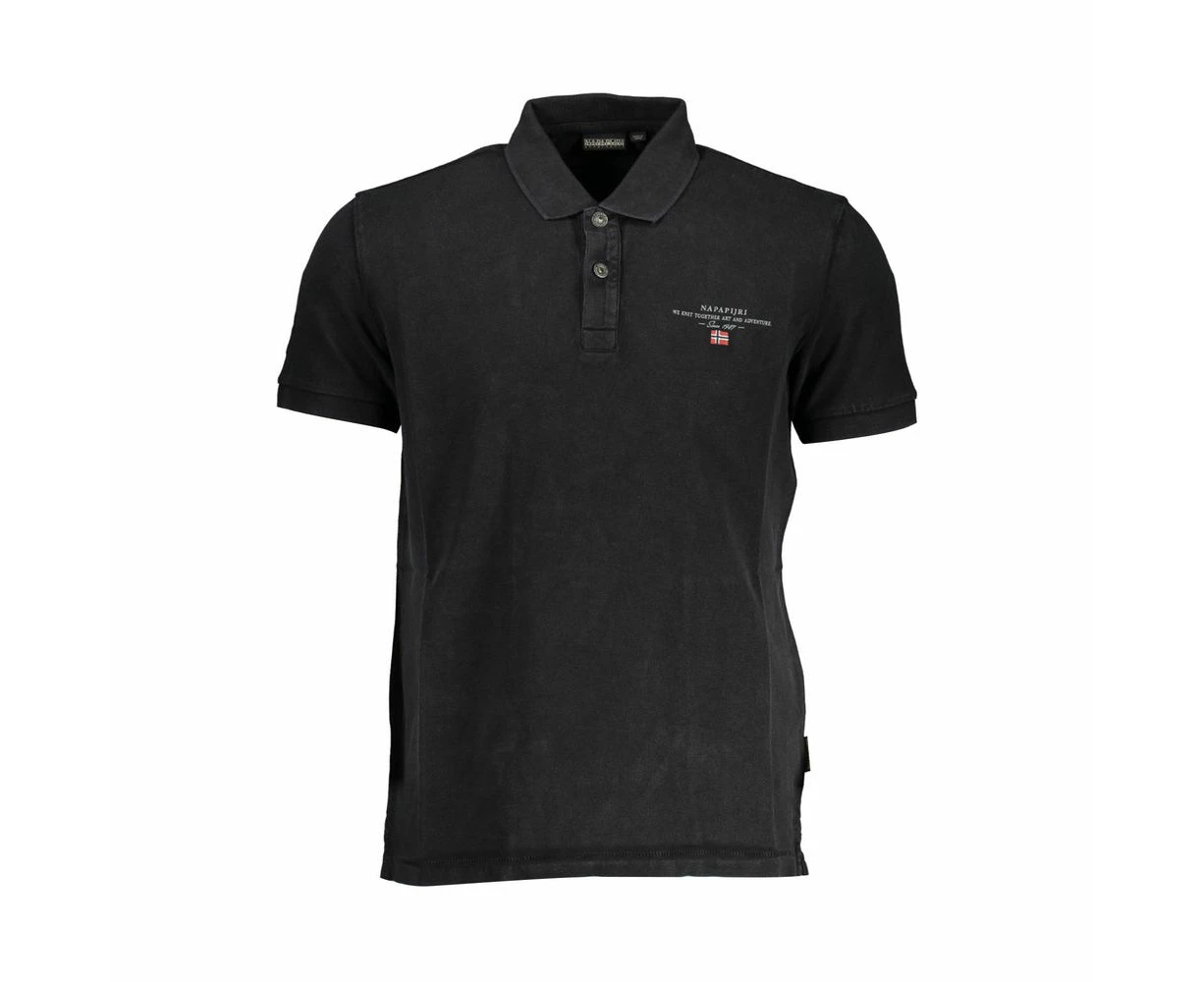 Napapijri Black Cotton Men Polo Shirt