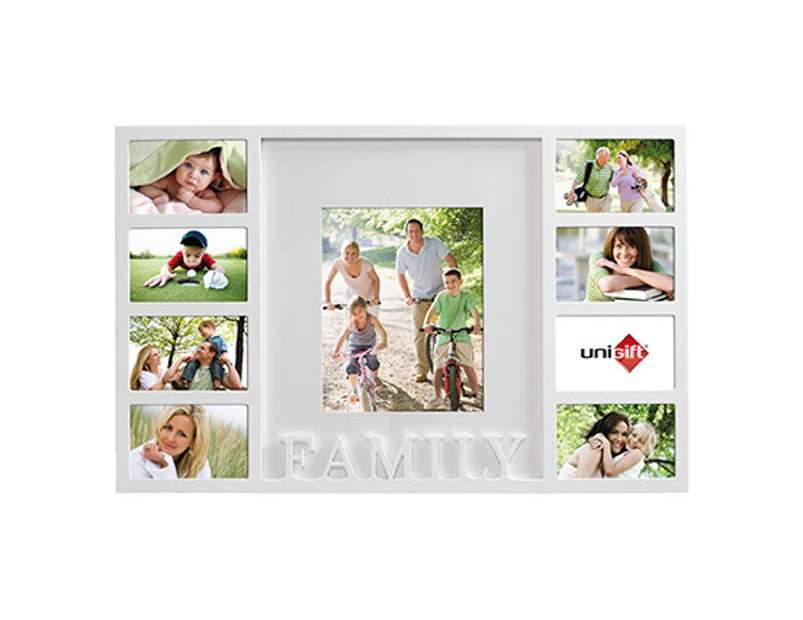 Family 9-in-1 Photo Collage 68x44cm Frame - White