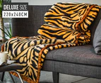 Deluxe Size 220x240cm Mink Blanket - Tiger Print