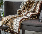 Deluxe Size 220x240cm 570GSM Mink Blanket - Leopard Print