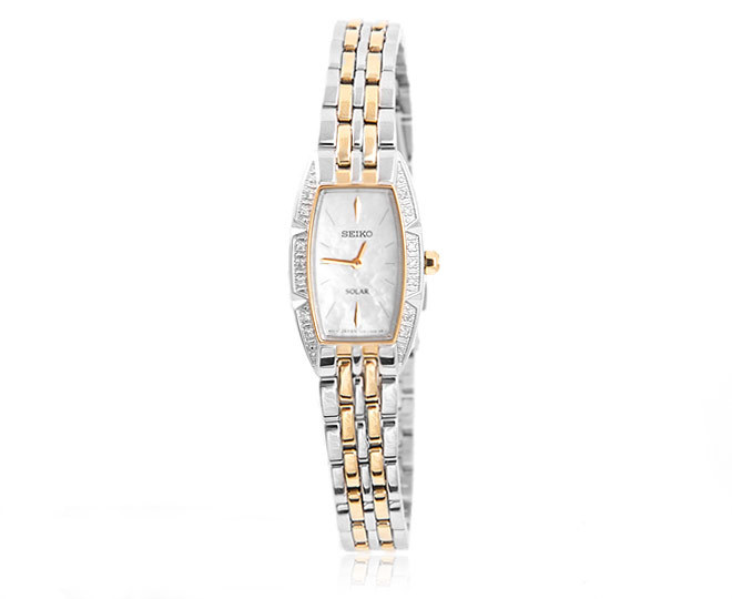 Seiko Women s Solar Rectangular Watch Gold Catch .au