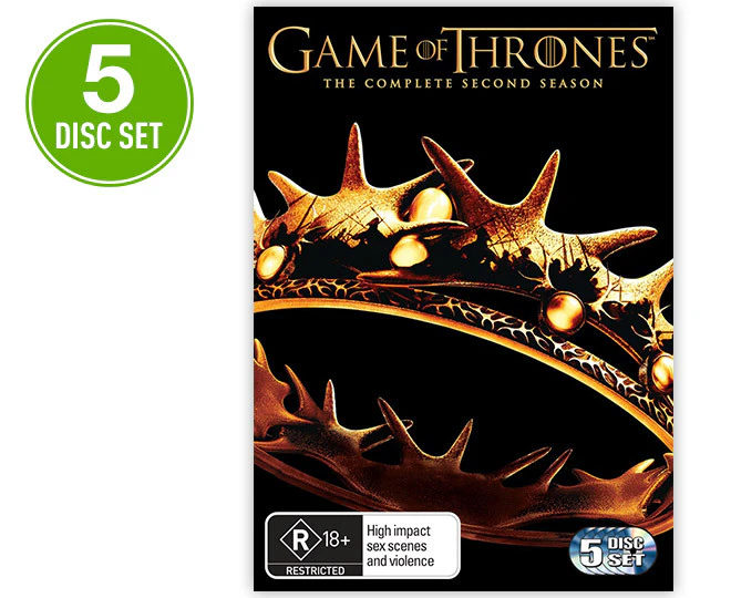 Game of Thrones Season 2 DVD 5-Disc Set (R18+)