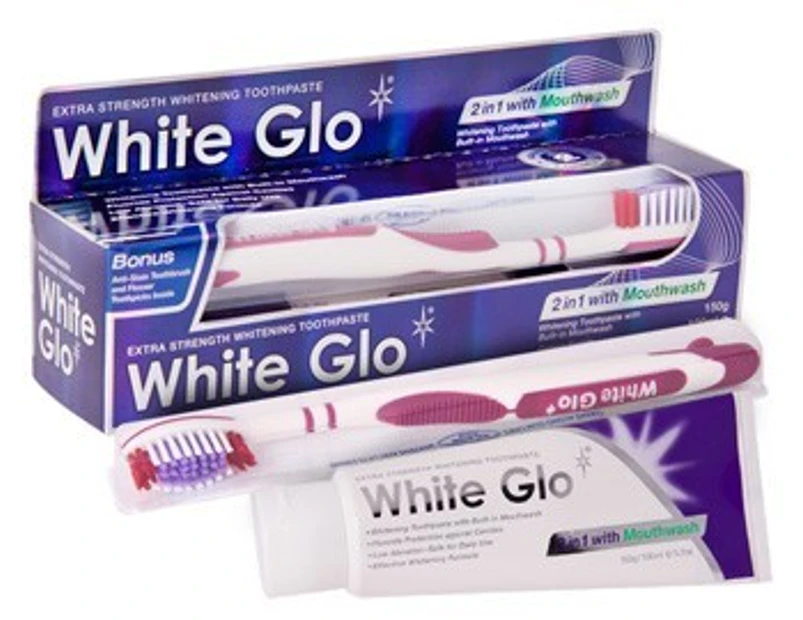 White Glo Whitening Toothpaste/Brush Kit