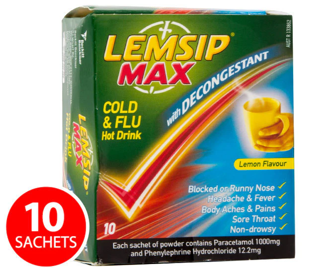 Lemsip Max Cold & Flu Hot Drink Lemon 10pk