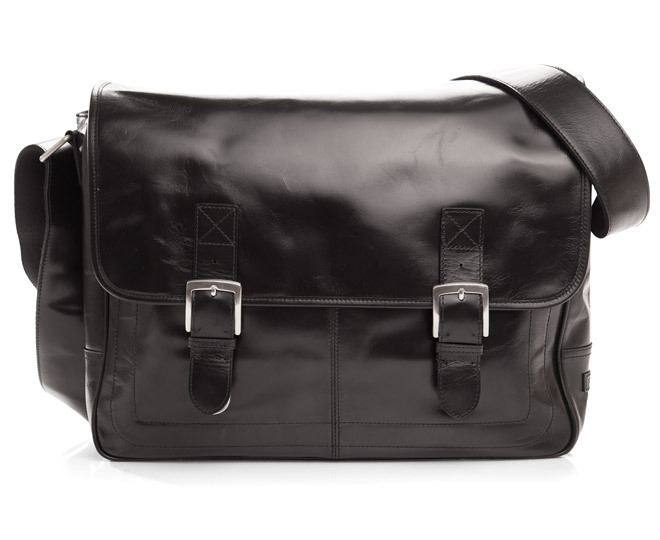 fossil black messenger bag