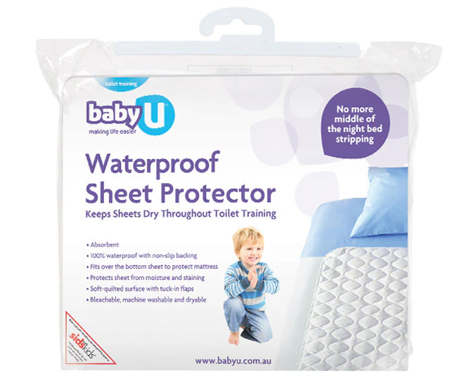 Baby U Waterproof Sheet Protector Nursery Bedding Cover Cotton for Single Bed WH