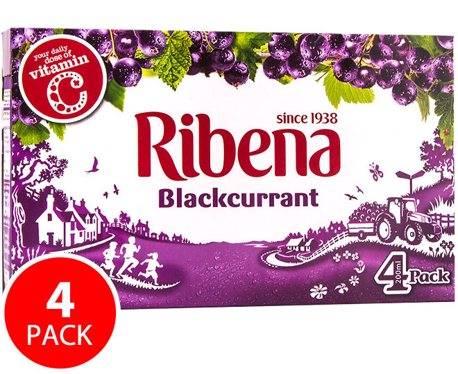 Ribena Blackcurrant Juice Drink Boxes 4pk 200mL | Catch.com.au