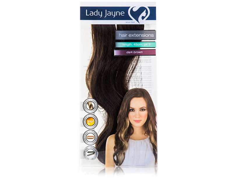 Lady Jayne Length 45cm Hair Extensions 3-Pack - Dk Brn .au