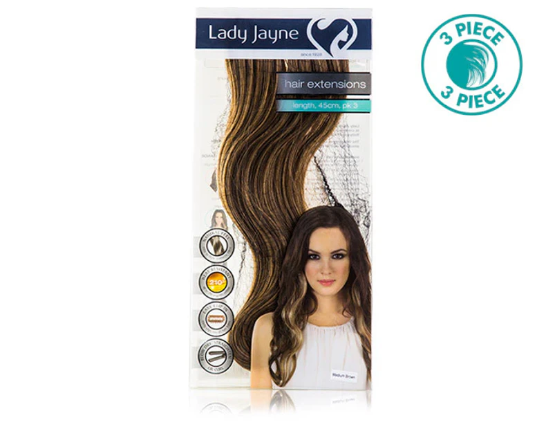Lady Jayne Length 45cm Hair Extensions 3-Pack - Med Brn .au