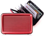 Slim Aluminium Card Wallet - Red
