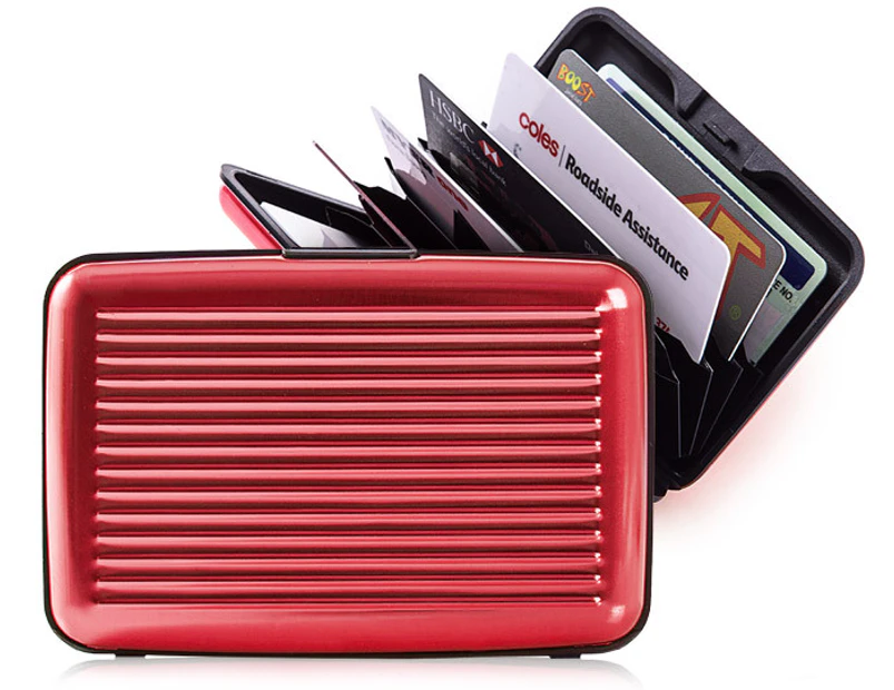 Slim Aluminium Card Wallet - Red