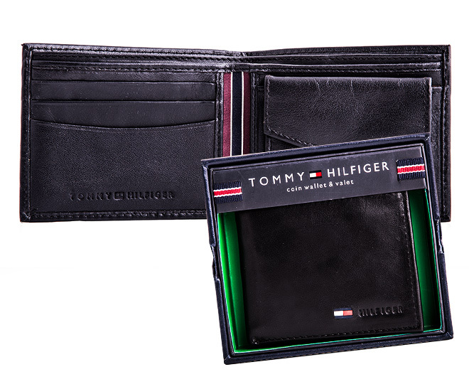 tommy hilfiger men's stockon coin wallet