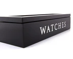 Wooden Watches 5-Compartment Storage Box - Black