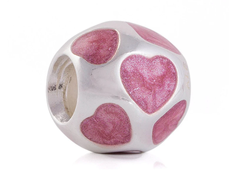 Pandora Love You Pink Heart Stone Bead Charm