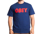 OBEY Men’s Font Basic T-Shirt - Patrol Blue
