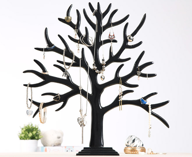 Aluminium Jewellery Tree 52cm Black