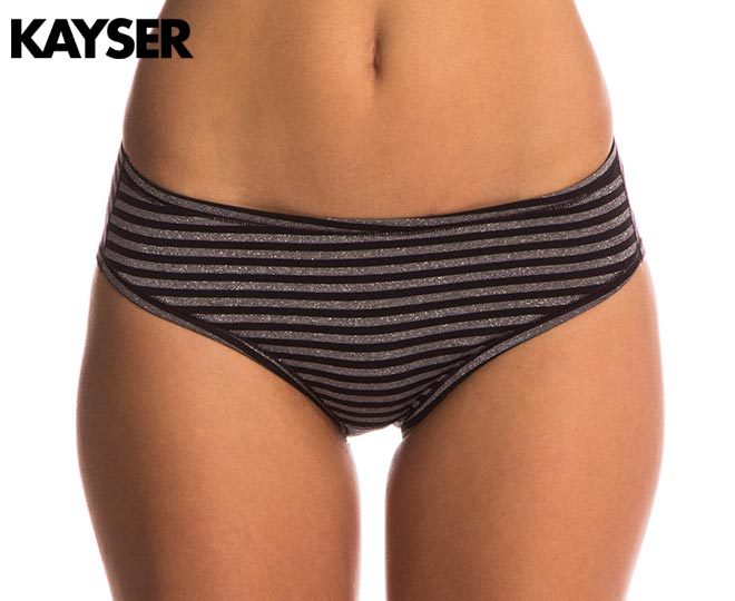 Kayser Women's Hot Pants Underwear - Black/Silver Stripe