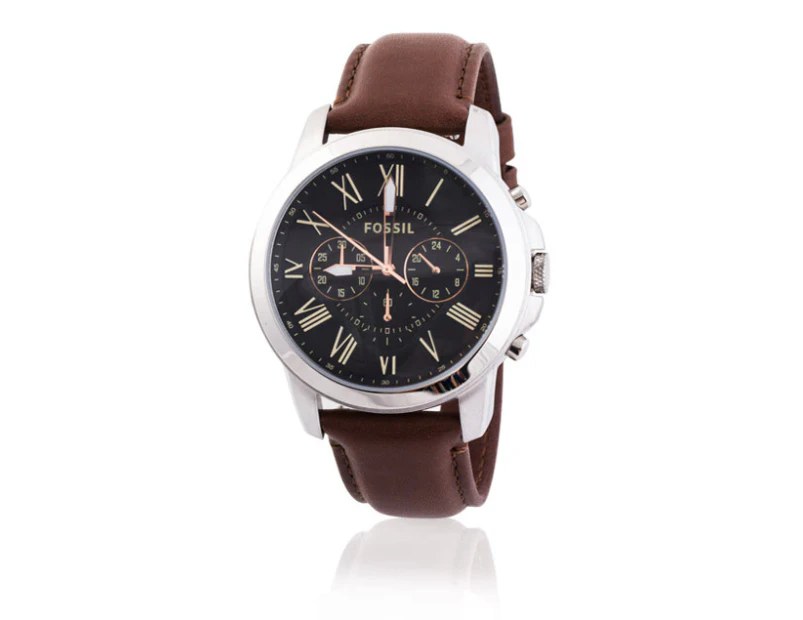 Fossil Men's Grant Chronograph Leather Watch - Brown