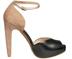 Sachi Women's Jennifer Pashing Peep Toes - Black/Doe
