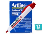 Artline CLIX Whiteboard Marker 12-Pack - Red