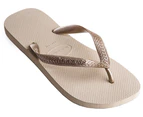 Havaianas Top Metallic Thongs - Sand/Gold