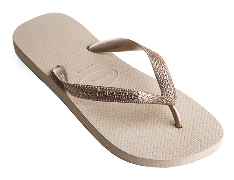 Havaianas Top Metallic Thongs - Sand/Gold