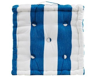 IDC Homewares 1 Pc Cotton Stripes Floor Box Cushion Pad 40 x 40+ 9 cm Scarborough Stripe Blue