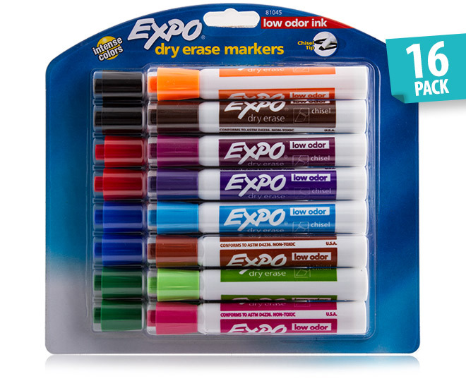 Expo® 81045 Low Odor Markers  Chisel Tip Whiteboard Markers